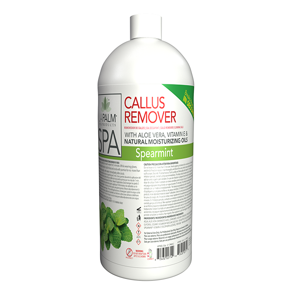 L-Palm Callus Remover bottle with spearmint flavor on a white background