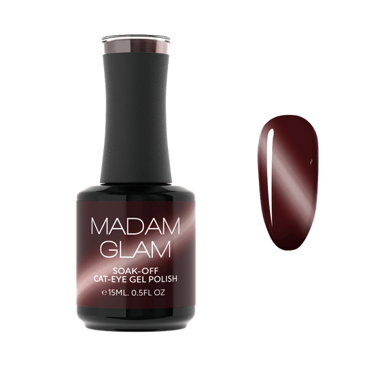 RED CAT EYE GEL POLISH - Cherry Mocha - MADAM GLAM