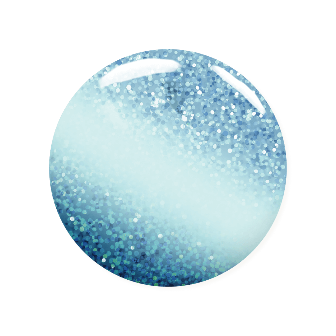 Blue glittery sphere on a white background