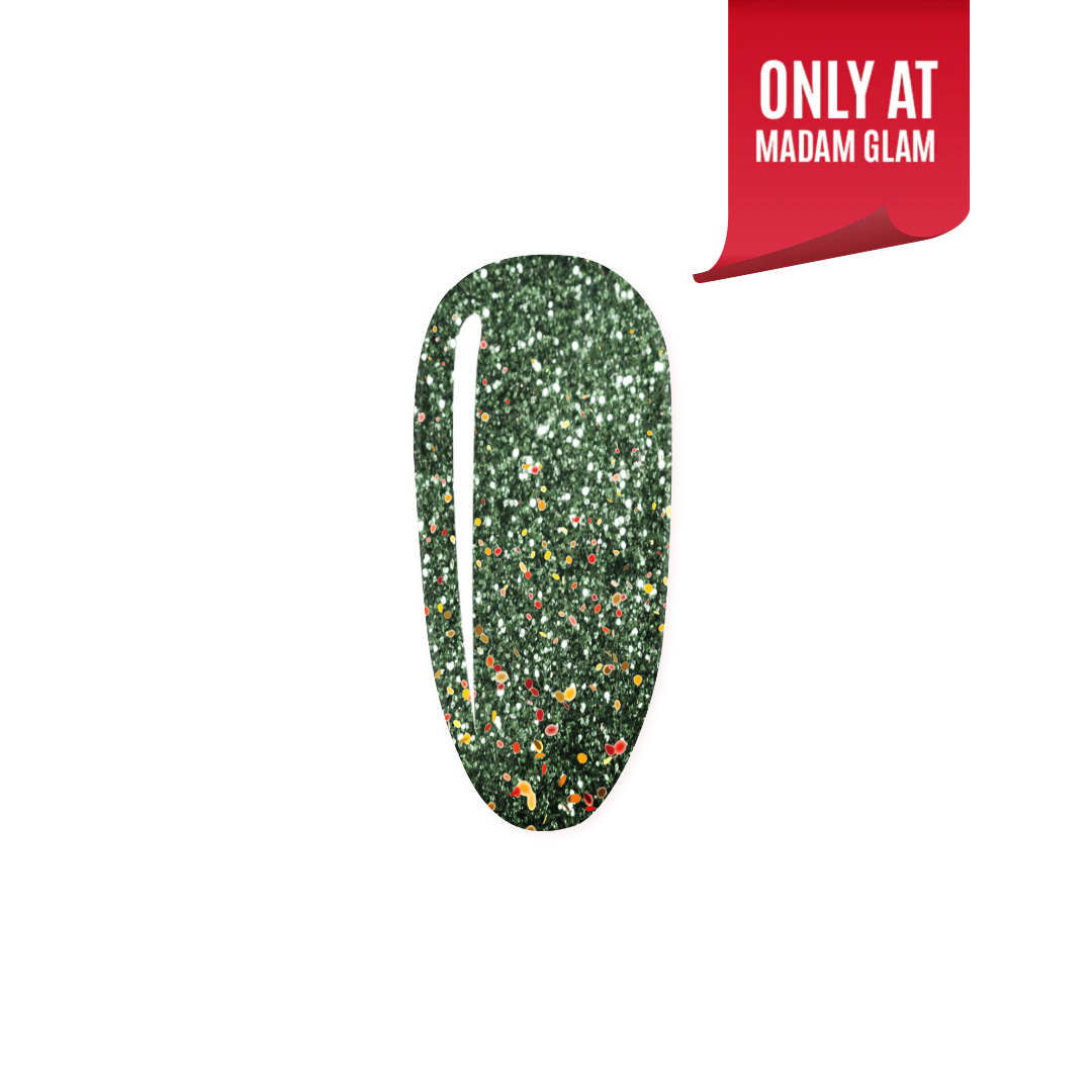 MADAM GLAM - Glam Mistletoe - GREEN GLITTER GEL NAIL POLISH