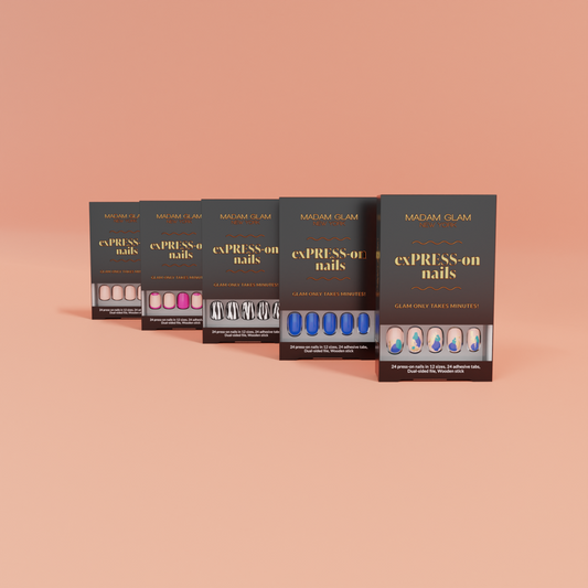 MADAM GLAM - exPRESS-on nails Bundle - 5 CUSTOM DESIGNS