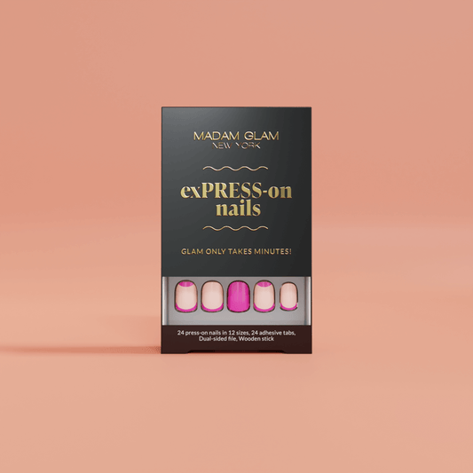 PRESS ON NAILS - Flamingo - MADAM GLAM - exPRESS-on Nails