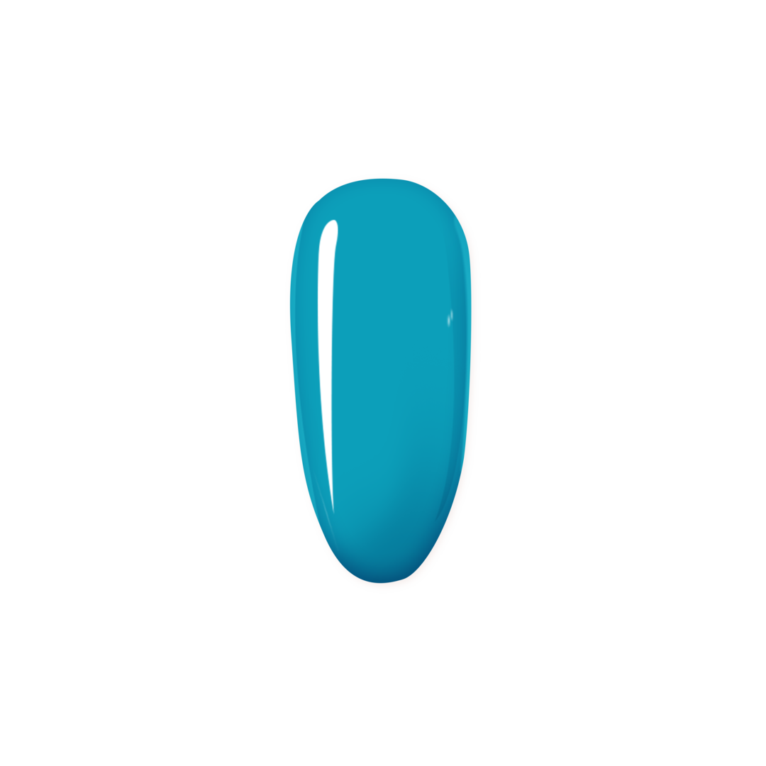 Teal nail polish swatch on a white background
