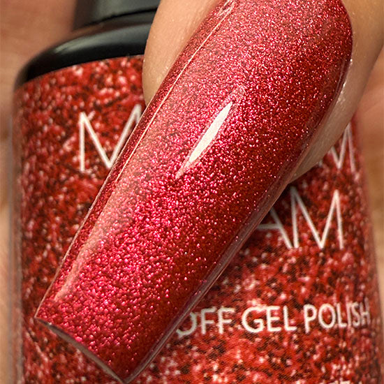 MADAM GLAM - Freedom Flame - RED GLITTER GEL NAIL POLISH
