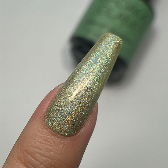 MADAM GLAM - Erudite - HOLOGRAPHIC GREEN GEL NAIL POLISH