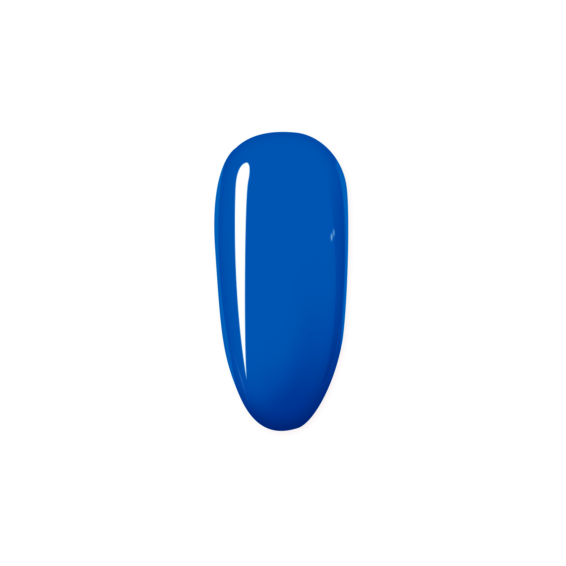 Blue nail polish swatch on a white background
