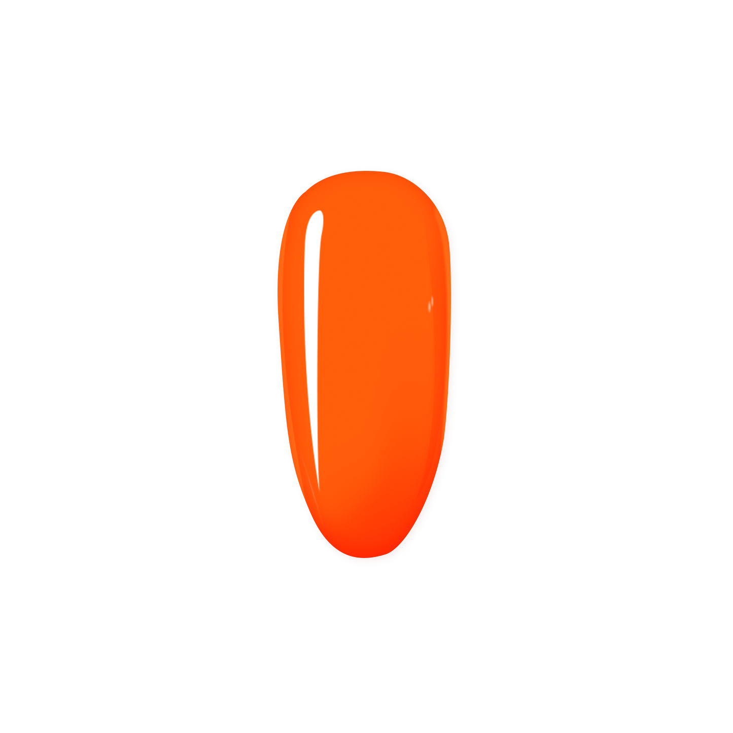 Orange nail polish swatch on a white background