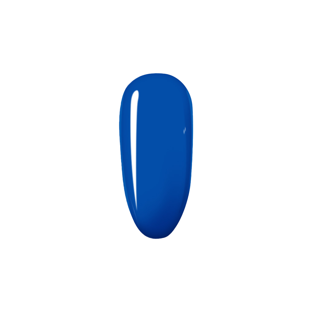 Blue nail polish on a white background
