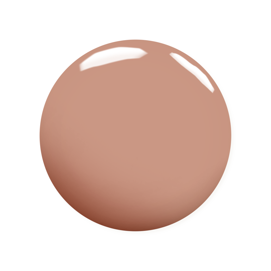 Nude-colored nail polish on a white background