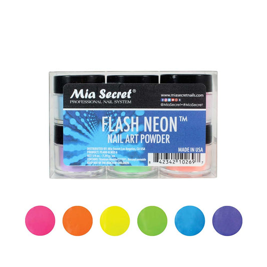 MIA SECRET - Flash Neon Nail Art Powder Collection 6pcs