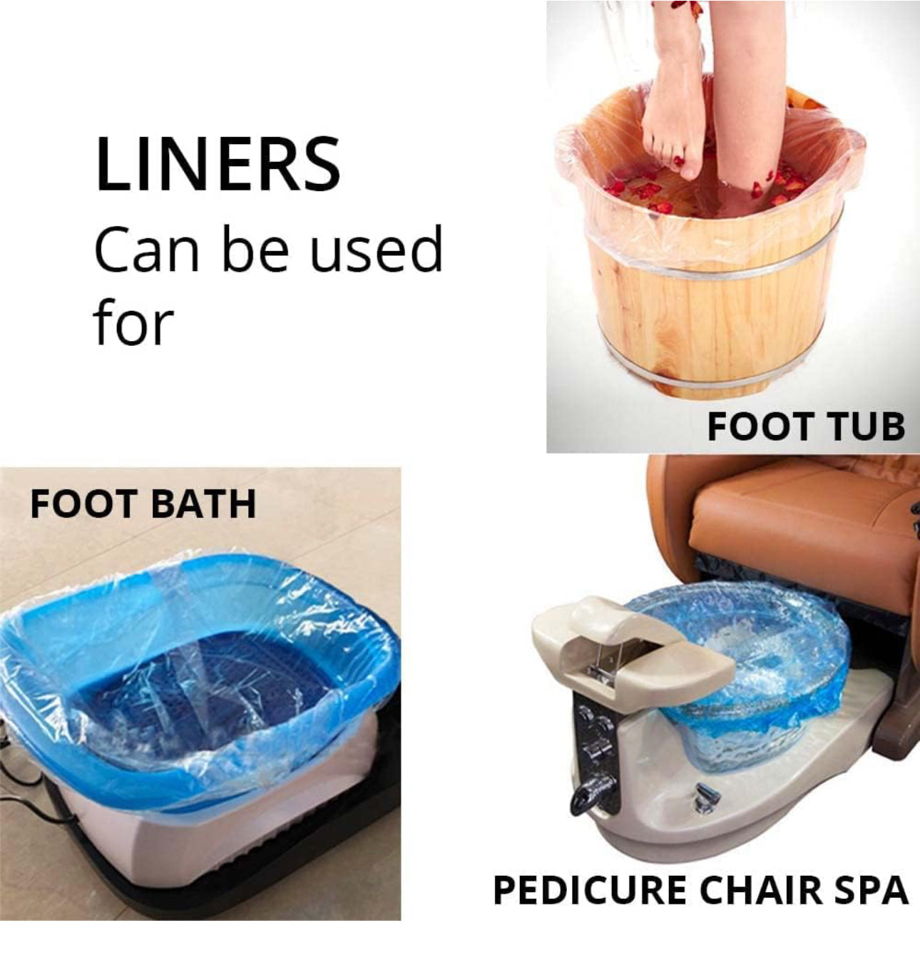 Blue Pedicure Spa Liners – Disposable, Fits All Pedicure Spas 50 pieces