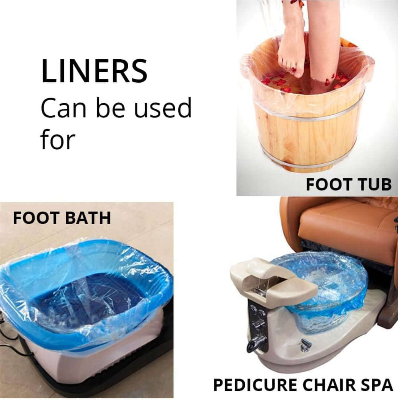 Disposable Spa Bag Liner for Pedicure (Blue) - 200 pc