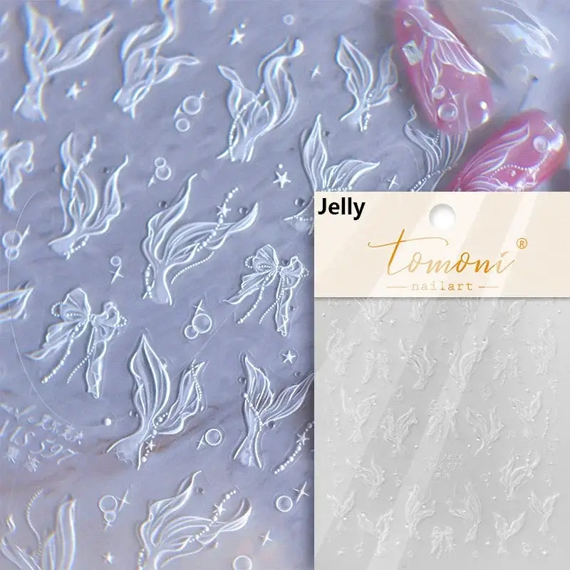 Cute Dolphin & Goldfish Jelly Nail Stickers