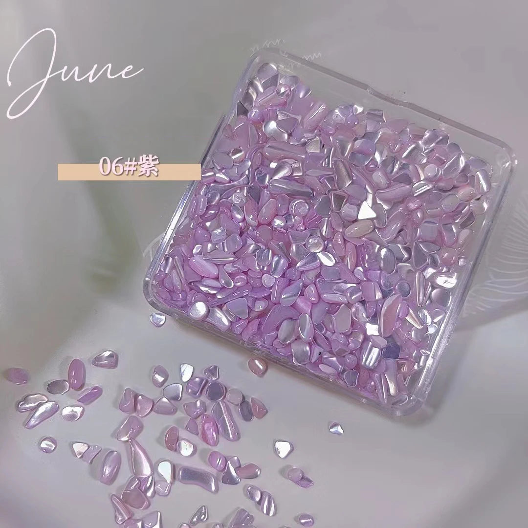 5g Abalone Shell Fragments – 3D Seashell Nail Art Charms for Gradient Nails | Ultra-Thin Natural Shell Sequins