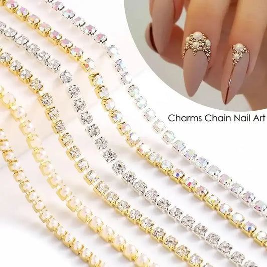 Nail Art Diamond Chain – Colorful Metal Steel 3D Nail Charms