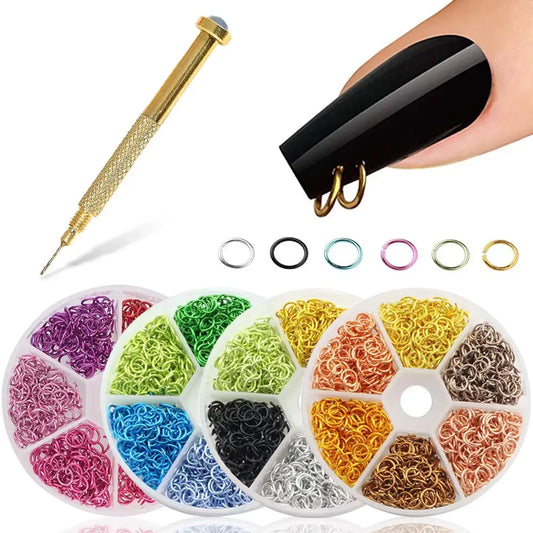 Nail Piercing Rings – Metal Dangle Punk Charms Kit