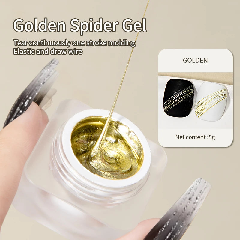 Spider Gel Nail Polish – Silver & Gold Wire Gel