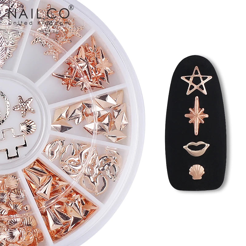 3D Nail Art Decorations – Gold Glitter Box