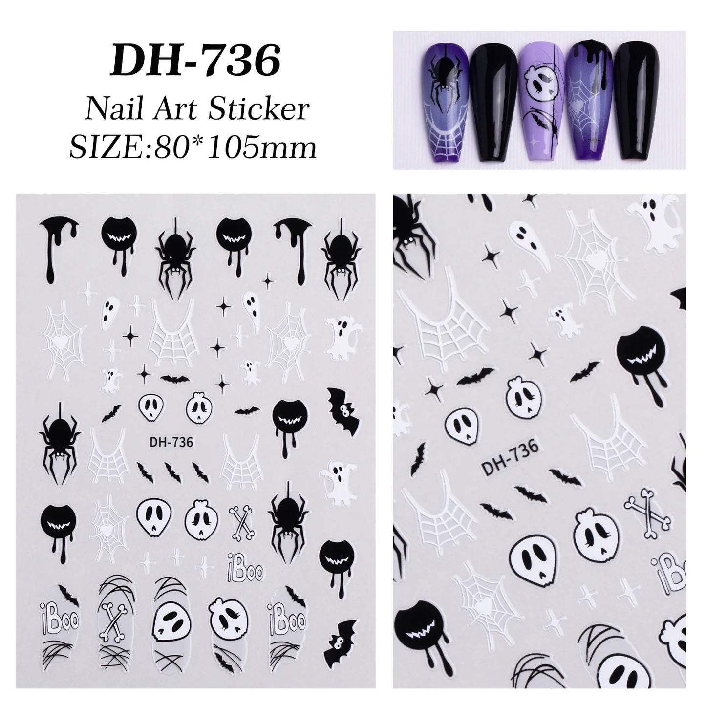 Halloween Spider Web Nail Art Stickers | Spooky Nails