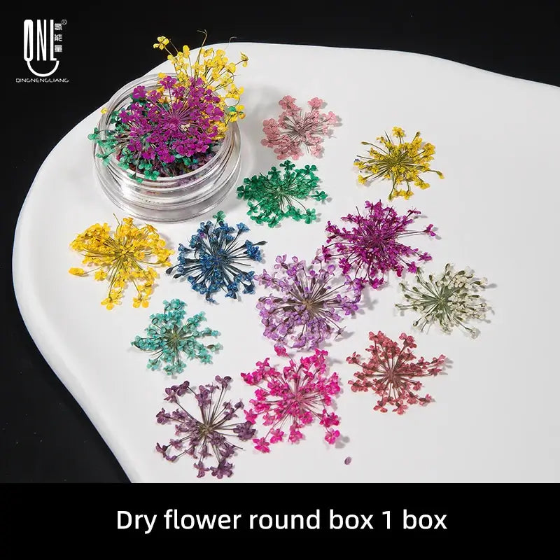 3D Natural Dried Flower Nail Art – Mixed Floral Set