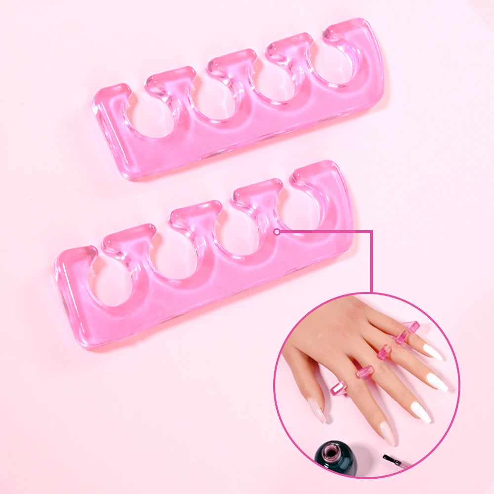 Silicone Toe Spreaders – 2 Pcs Soft Gel Toe Separators for Nail Polish Application