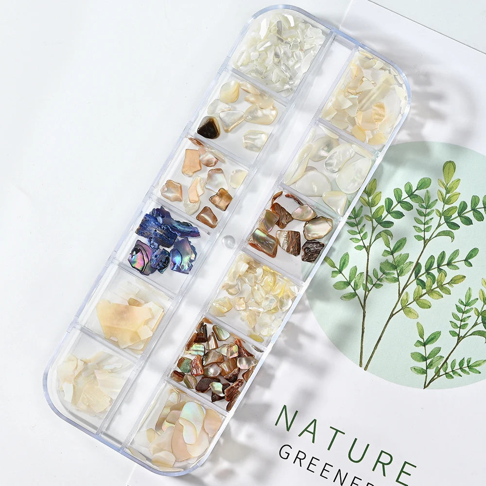 5g Abalone Shell Fragments – 3D Seashell Nail Art Charms for Gradient Nails | Ultra-Thin Natural Shell Sequins