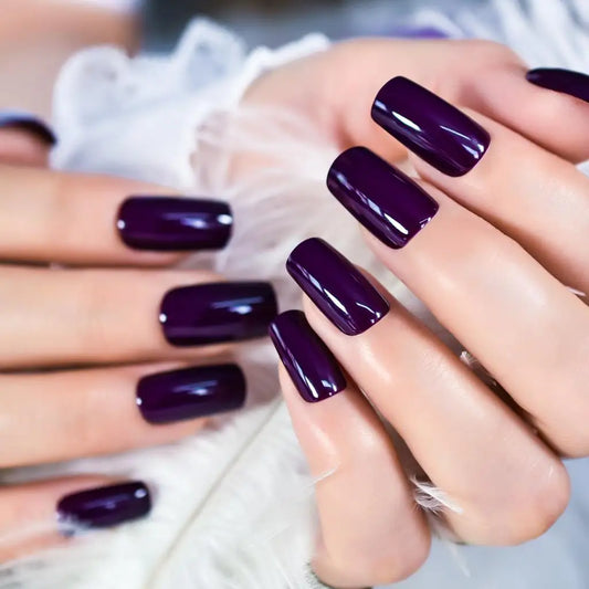 Solid Color Press On Nails | Medium Square Reusable