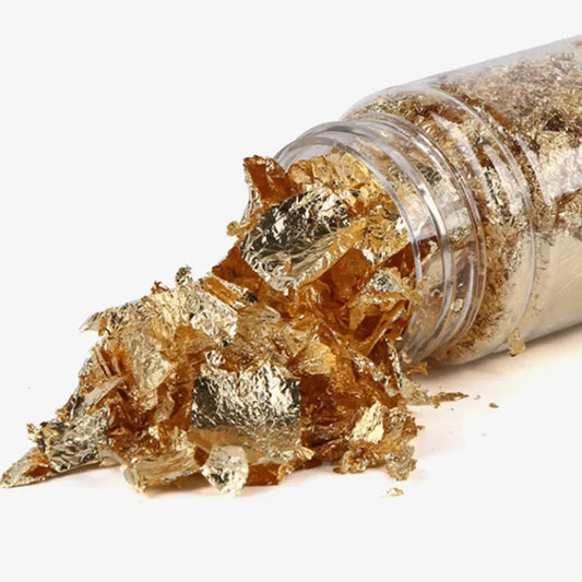 Gold & Silver Foil Flakes – Metallic Leaf for Resin, Nail Art