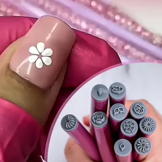 1/3/6Pcs Nail Art Stamp Pen Set – Floral & Butterfly Nail Design Pens
