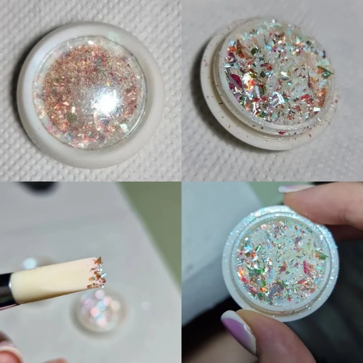 1 Box Aurora Glitter Opal Flakes – Iridescent Sequins Nail Art Powder for Mermaid Nails