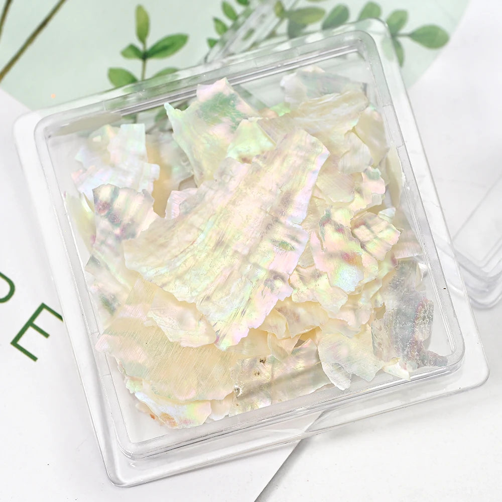5g Abalone Shell Fragments – 3D Seashell Nail Art Charms for Gradient Nails | Ultra-Thin Natural Shell Sequins