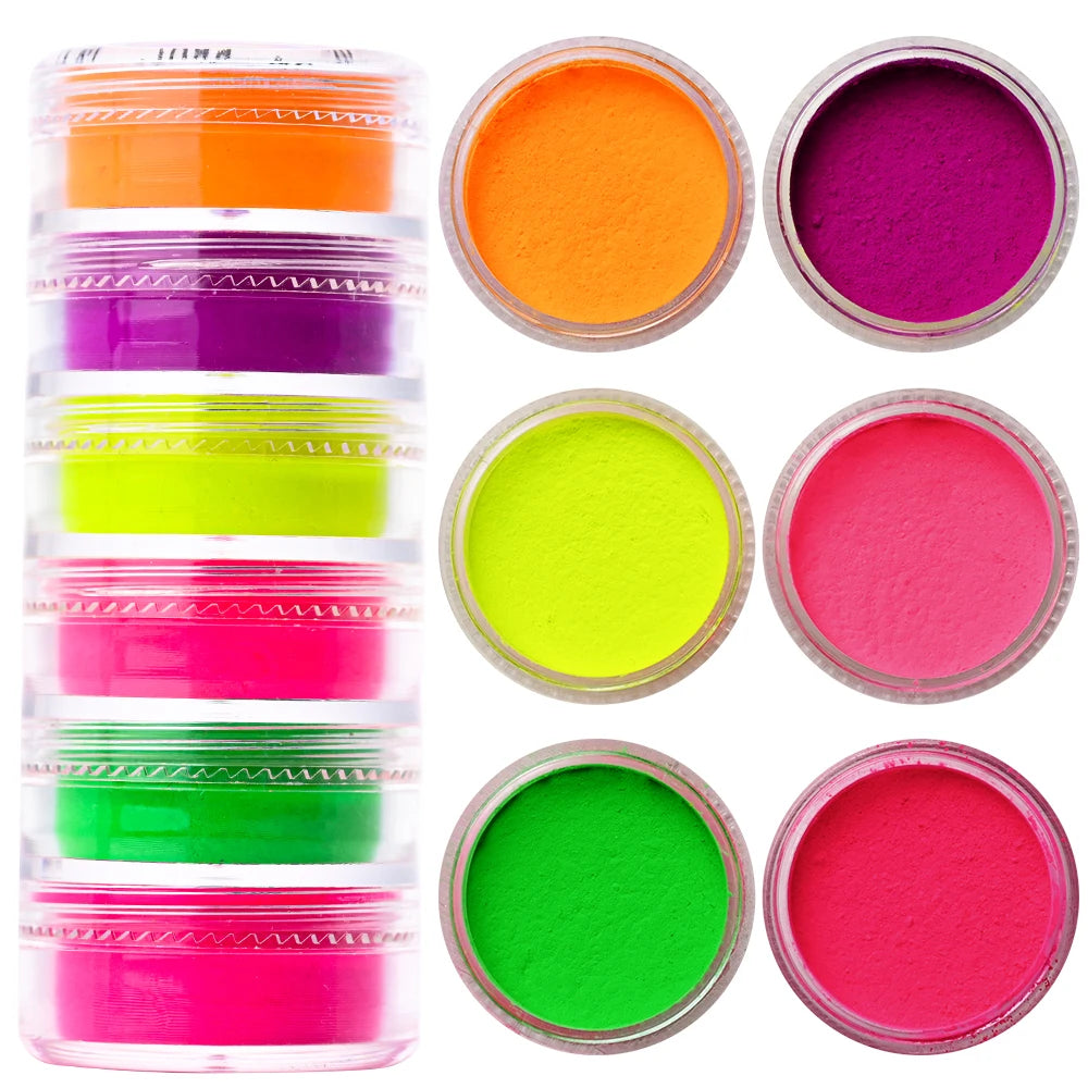 Nail Powder Set – Neon, Glitter, Pastel & Holographic Colors