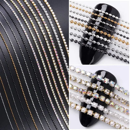 Metal Steel Ball Chain Nail Charms – 3D Jewelry Bead