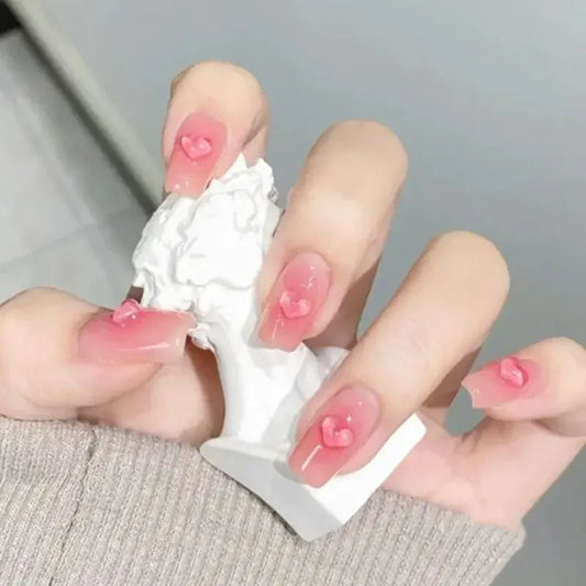 3D Transparent Heart Nail Charms – Love Design