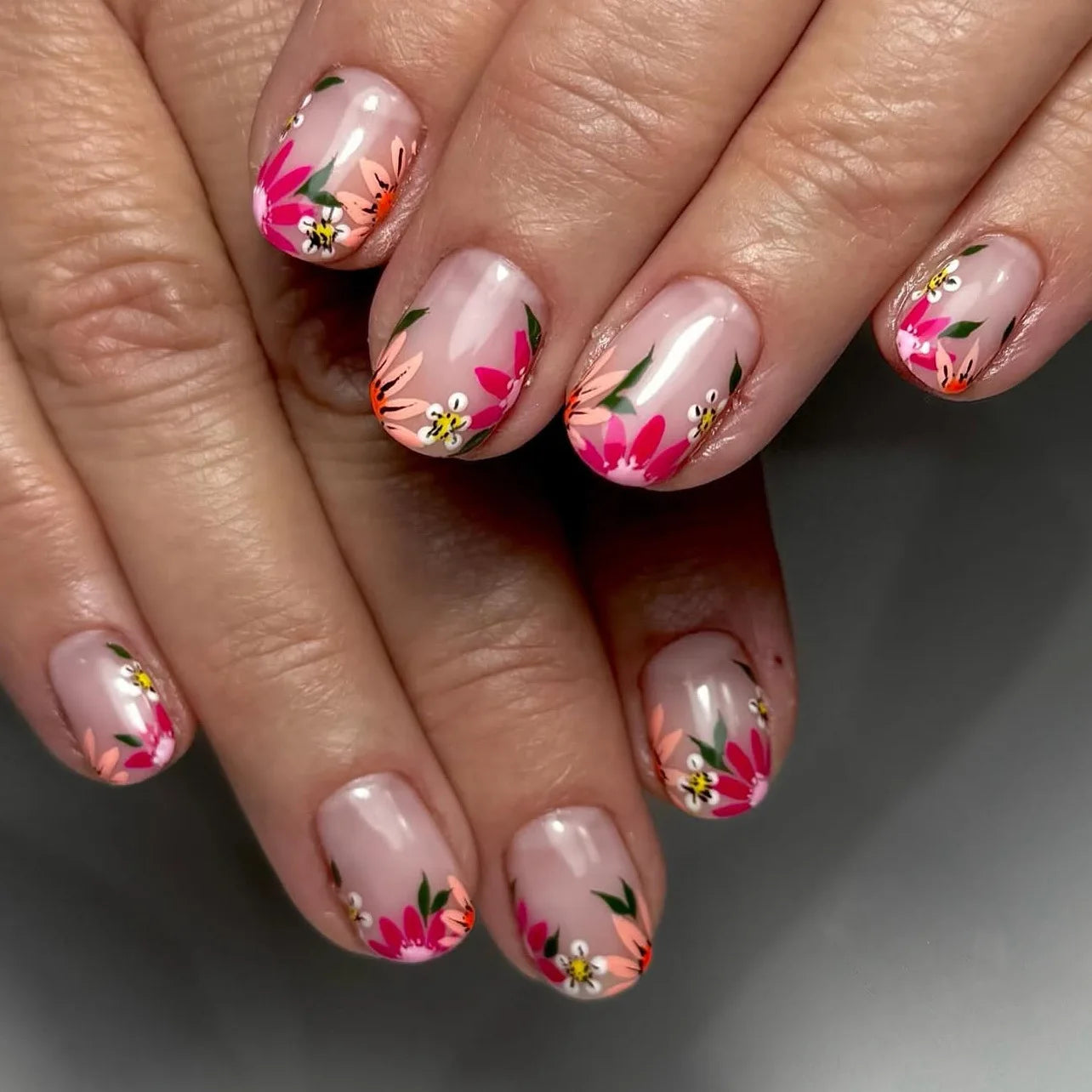 Pink French Tip Short Press On Nails – Elegant Square Nail Set