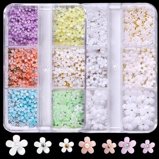 3D Resin Flower Nail Art – Macaron Mixed Accessories