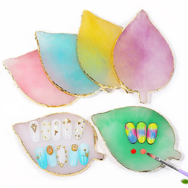 Nail Art Palette – Resin Agate Stone Mixing & Display Tool for Gel Polish
