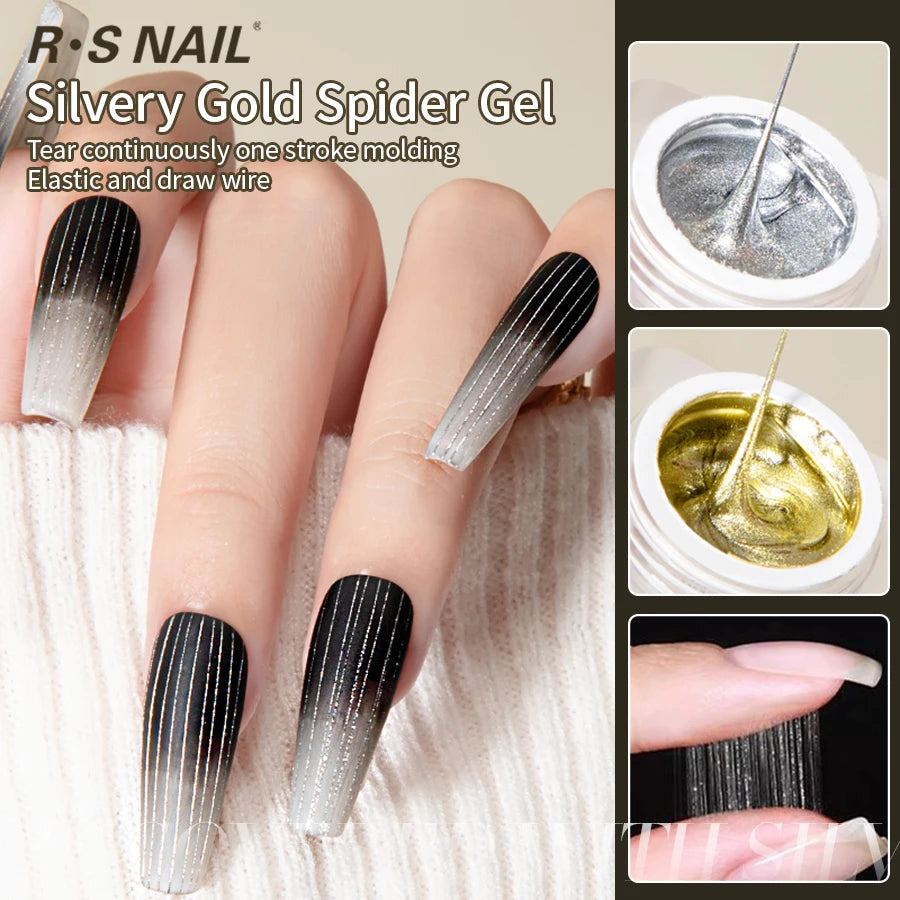 Spider Gel Nail Polish – Silver & Gold Wire Gel