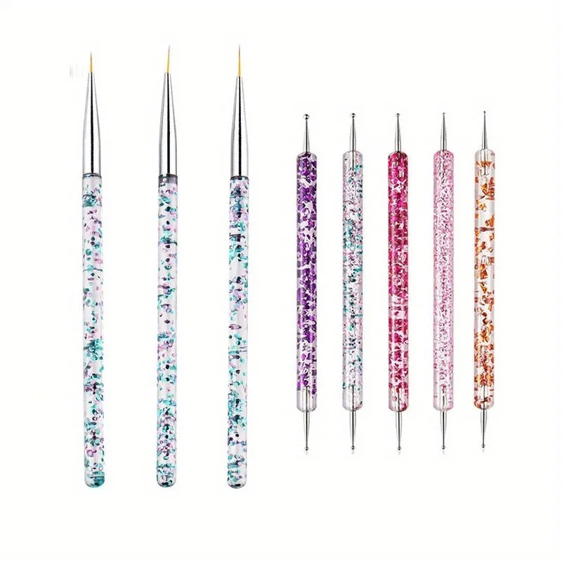 Nail Art Brush Set and Dotting Tools – 8/10/13/15 Pcs