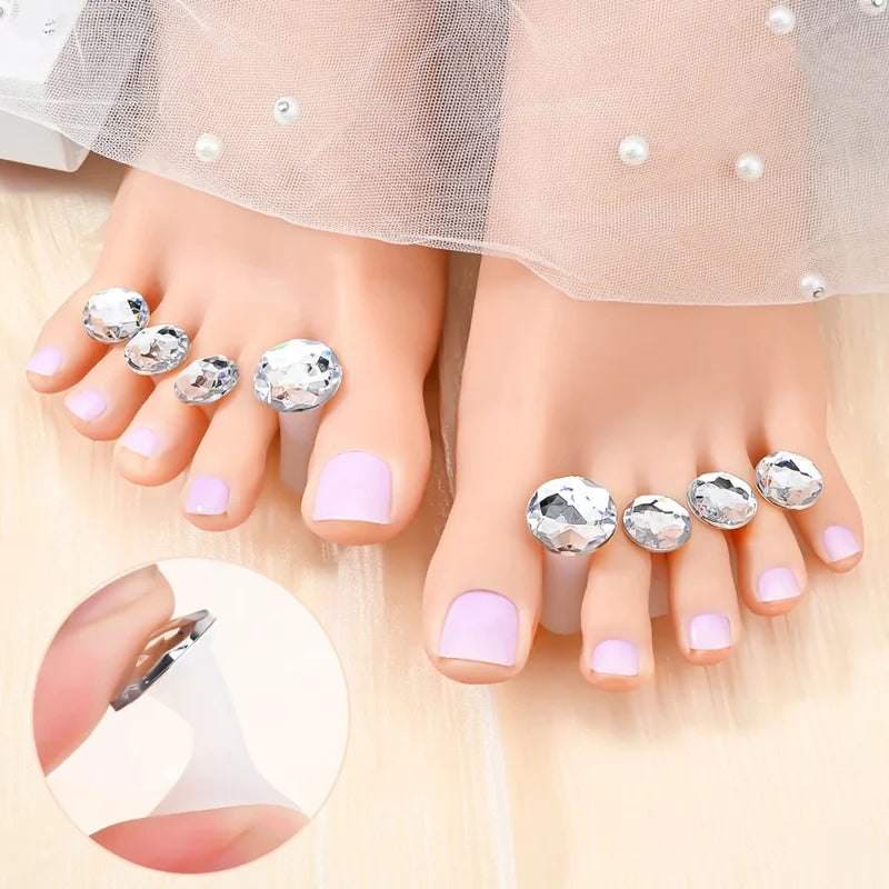 Pearl & Diamond Shape Toe Separators - 8 Pcs