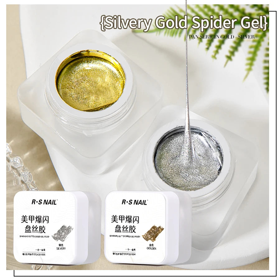 Spider Gel Nail Polish – Silver & Gold Wire Gel
