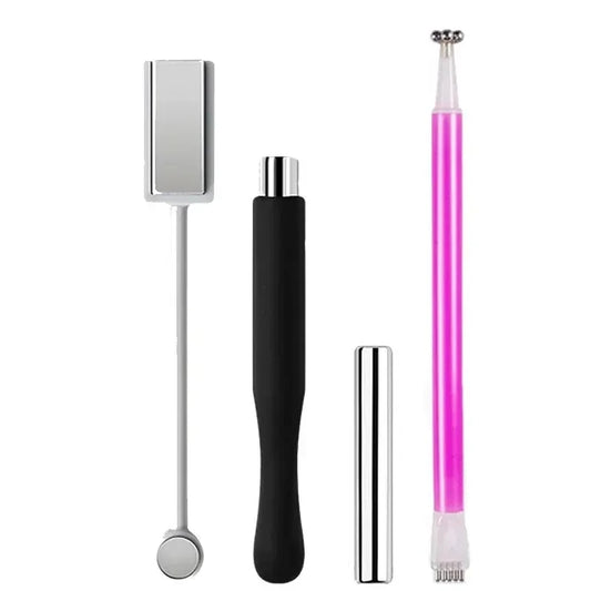 4PCS Multi-Functional Nail Magnet Set – Cat Eye Nail Art Tool Kit with Crystal Magnets