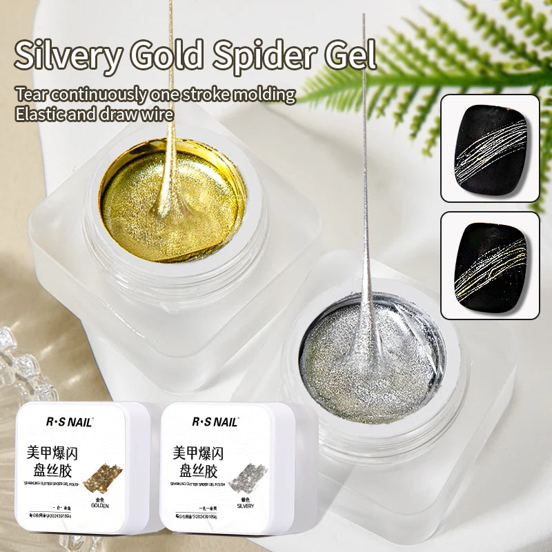 Spider Gel Nail Polish – Silver & Gold Wire Gel
