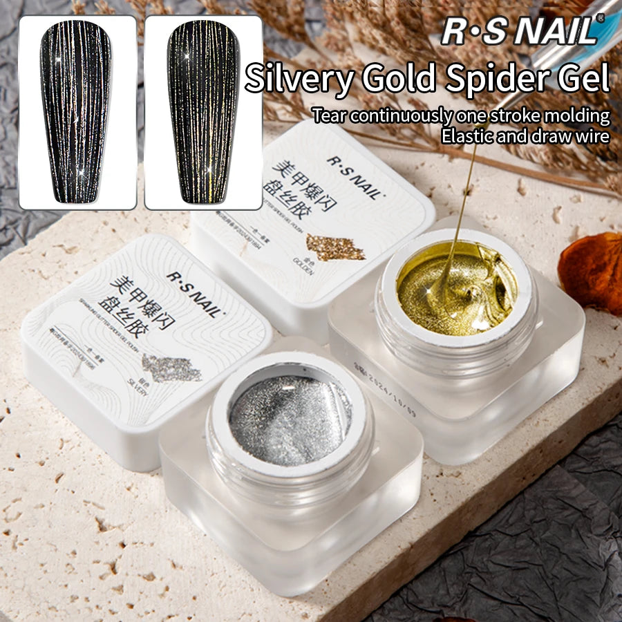 Spider Gel Nail Polish – Silver & Gold Wire Gel