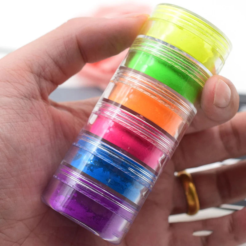 Nail Powder Set – Neon, Glitter, Pastel & Holographic Colors