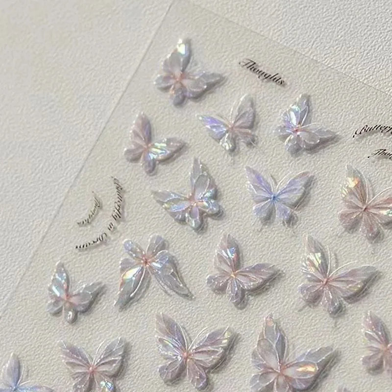 3D Butterfly Nail Sticker – Shell Polarized Relief