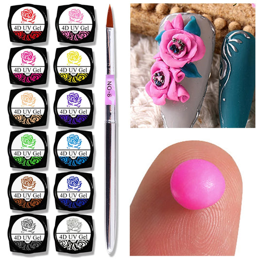 3D Nail Art Carving Gel Kit – UV Solid Mud Modelling Gel