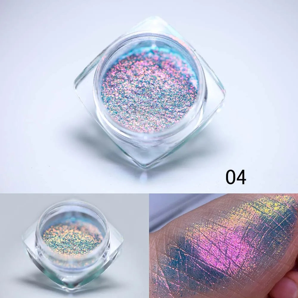 1 Box Aurora Glitter Opal Flakes – Iridescent Sequins Nail Art Powder for Mermaid Nails