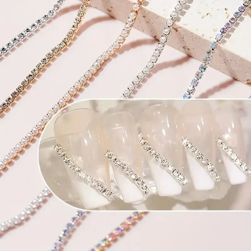 Nail Art Diamond Chain – Colorful Metal Steel 3D Nail Charms