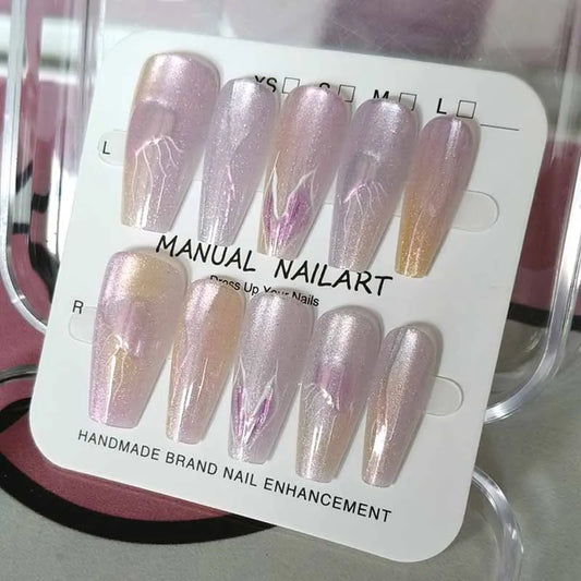 Jellyfish Mermaid Long Square Press On Nails